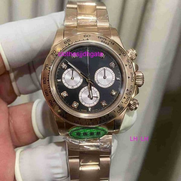 Luxury Watch Stones Luxury Diamonds Mens Watch Rose Gold Heavy Case 4130 Automatic Movement Completely Chrono Functions Sapphire Glass Waterproof Handly26 C8YT