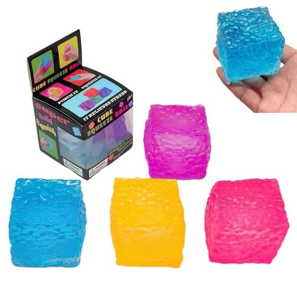 Squishy Ice Skin Maltose Fidget Shiny Square Stress Relief Squeeze Soft Cube Slow Rebound Toy for Friend Festival Gifts