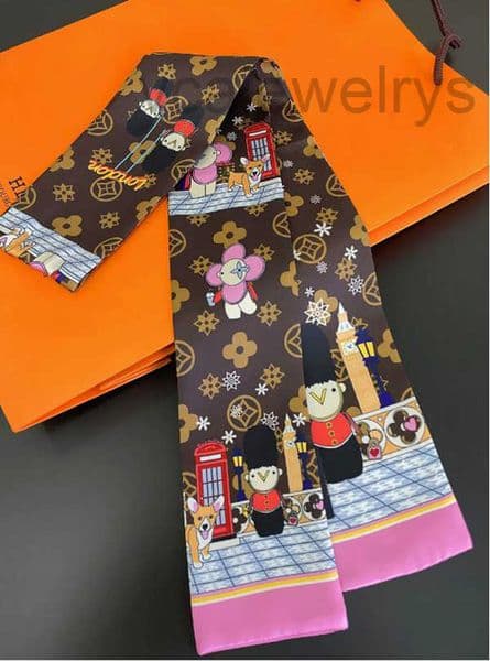 Womens personality Headband Design Fashion Bag Scarfs Designer Scarf For Women Hair Thin Scarves Neck Tie 1208cm 24style