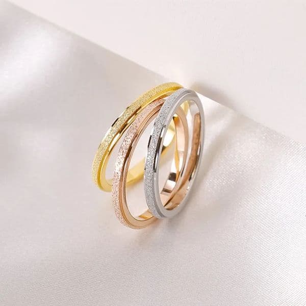 2mm Thin Stainless Steel Matte Stackable Ring Wedding Band for Women Girl Size 310 260427