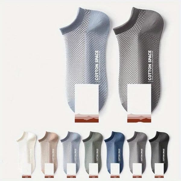 71421 Pairs Mens Cotton Mesh Low-Cut Socks Anti-Odor Sweat Absorption Breathable for Daily And Outdoor Wear 260427