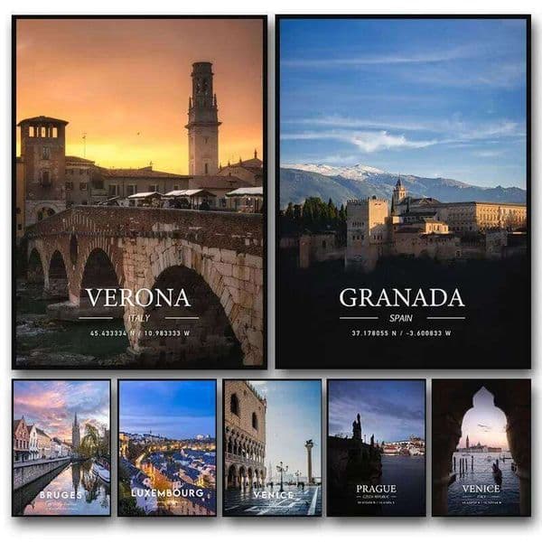 Modern Traveldicted City Poster Travel ALGARVE LISBOA London Prague Porto Art Canvas Painting Wall Print Picture Home Decor 26Y0427