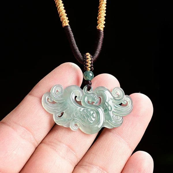 Myanmar Jadeite Phoenix Pendant Necklace y Carved Amulet Charm Talismans Burmese Jade Natural Gemstone Gifts for Women 260427