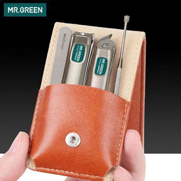 MRGREEN Professional Stainless steel nail clippers set home 4 in 1 manicure tools grooming kit art portable nail personal clean 260427