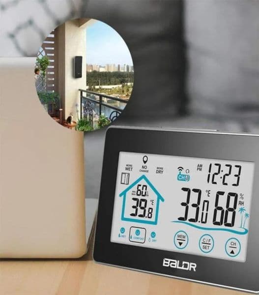 Luxury Designer Decor Wireless Outdoor Indoor room Weather Station Hygrometer Thermometer Barmeter Clock Decoration For Home 6 4
