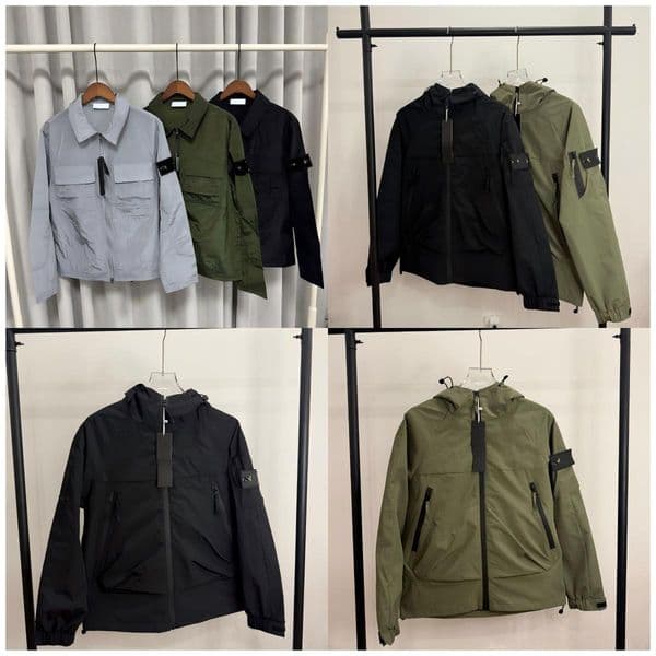 Designer Mens Jackets Basic Hooded Windproof jacket Badge Armband Zipper Multi Pocket Jacket