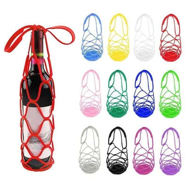 2026 Silicone Folding Portable Red Wine Carrying Breathable Mesh Bag Hanging Storage Heat-resistant Placemat