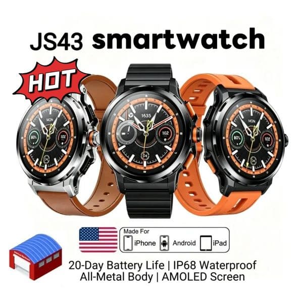 49mm Men's Smartwatch: IP68 Waterproof (Swim-Safe), Heart Rate Monitoring, Bluetooth Calling, Sports Watch