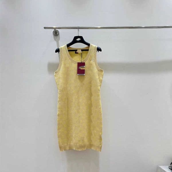 classic Casual Dresses designer Women's Clothing Spring New Jacquard Full-Print Sleeveless Knit Vest Dress