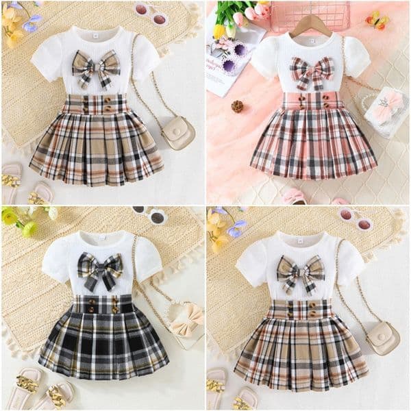 Baby Dress 2Pcs Set Summer New Girls' Polka Dot Flower Suspender Dress Baby Girl Sleeveless Beach Dress