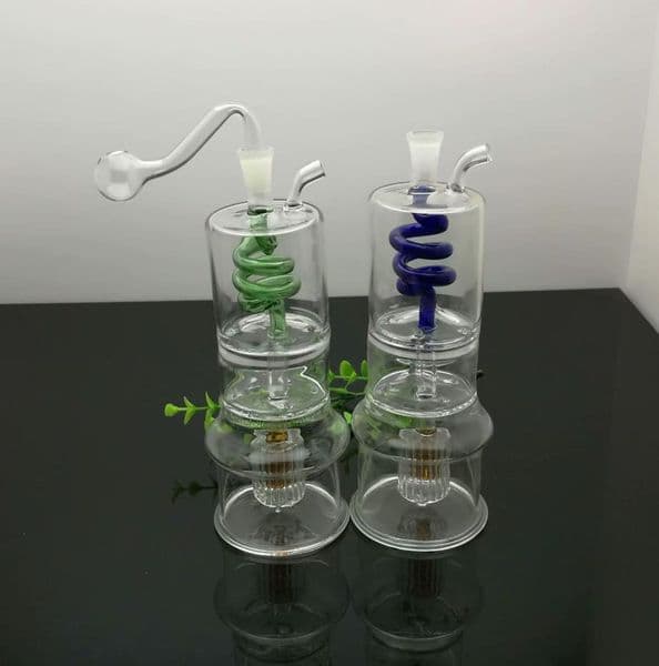 Classic two-layer partition pan silk silent filter glass cigarette kettle Wholesale Glass Water Pipes Tobacco Accessories Glass Ash Catcher