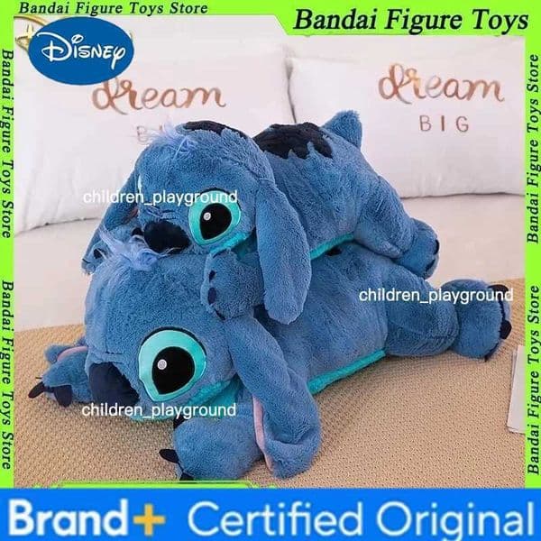 Disney Giant Stitch Plush Stuffed Doll Blue Kawaii Cartoon Animal Sofa Sleeping Soft Pillow Toys Kids 45cm-100cm Birthday Gift H260427
