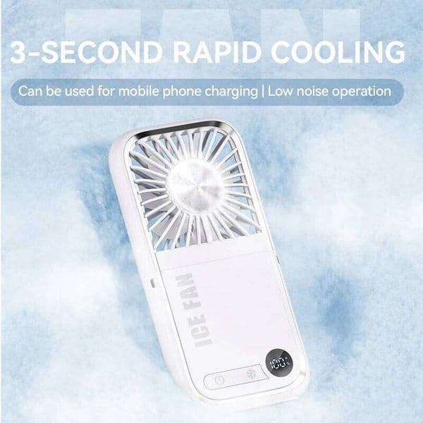 Portable Semiconductor Cooling with Power Bank LED Display Type-C Rechargeable Foldable Pocket Fan