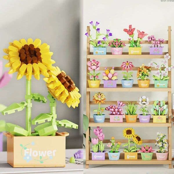 Bouquet Mini Particle Building Blocks Flower Kit 3D DIY Creative Plants Micro Bricks for Home Decor Girl Gift Adults Kids 26W0427