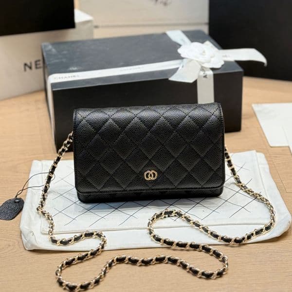 Hot designer bag W O C bag 19 shoulder bag women's high-quality caviar diamond mesh bag with box high-quality chain bag multi-color crossbody bag 001