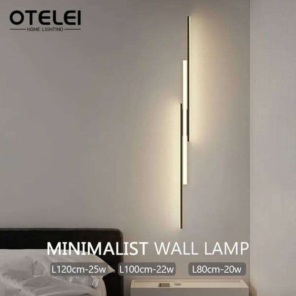 Modern Line Ceiling Lights LED Simple Long Strip Wall Lamp Dimmable Living Room Background Staircase Bedroom Chandeliers