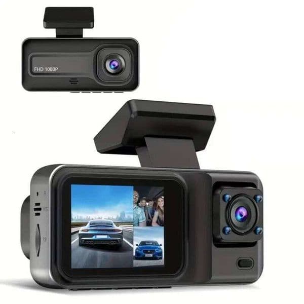 Dash Cam W/ IR Night Vision Loop Recording & 2" IPS Screen 1080P 3 Camera, video recorder, Vehicle DVR