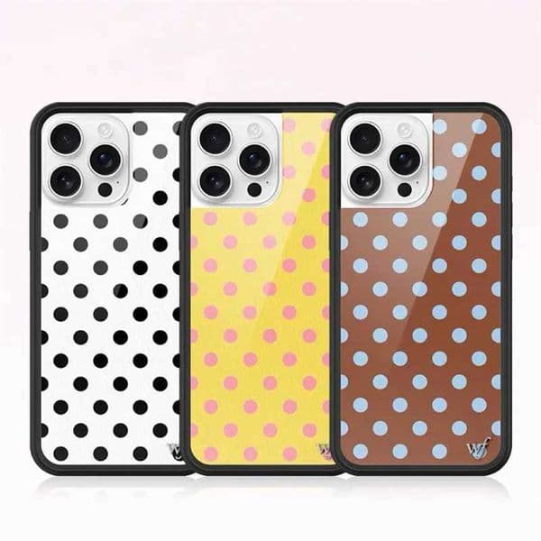 Fashion Wlidflower cute polka dot phone case for iPhone 12 13Pro 14 15plus Spot Dog 16promax 15 14Pro 16 Deer Bear Bottom cover T260424