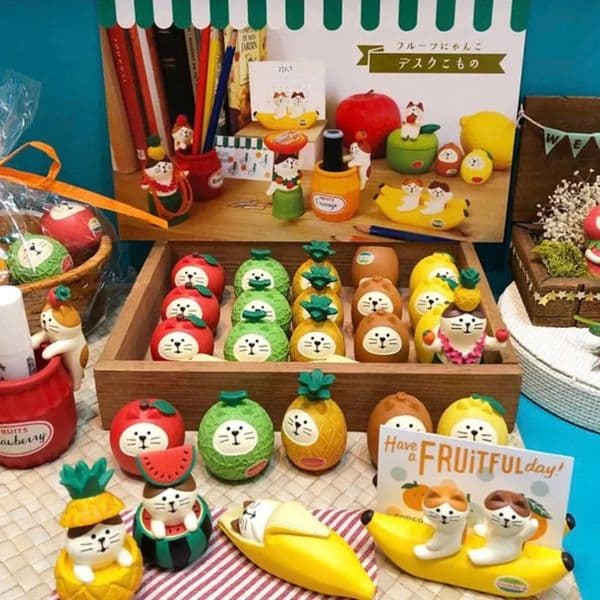 Yard Decor Creative Small Home Fruit Scene Series Bookshelf Decoration Set Childrens Toys Doll landscape Ornaments Garden Ornament 6 10