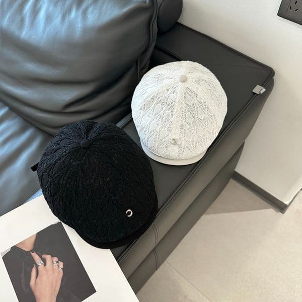 Women Vintage Lace Newsboy Cap Classic Dome Beret Hat Breathable Spring Summer Casual Baker Boy Cap for Daily Travel Fashion Accessories