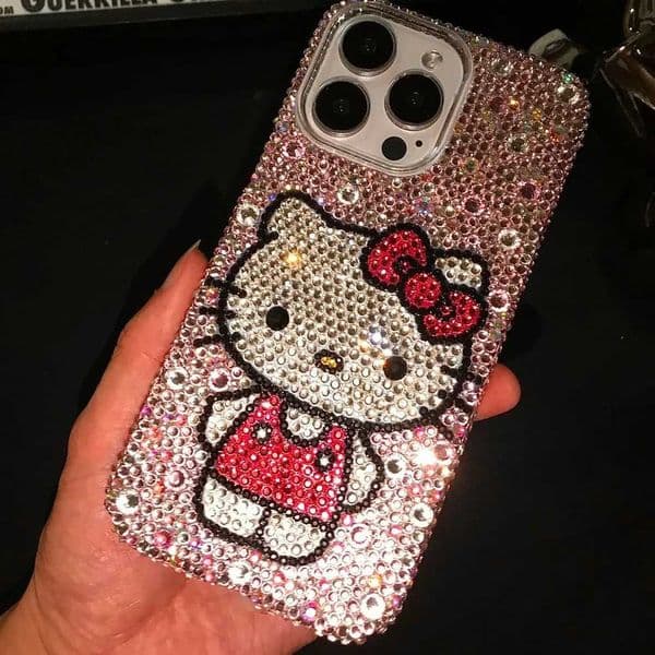 Rhinestone bling crystal phone case chain for iPhone17 16 12 13 14 15pro Max X Xs XR 7 8 plus se 2 3 10 transparent bumper cover T260424