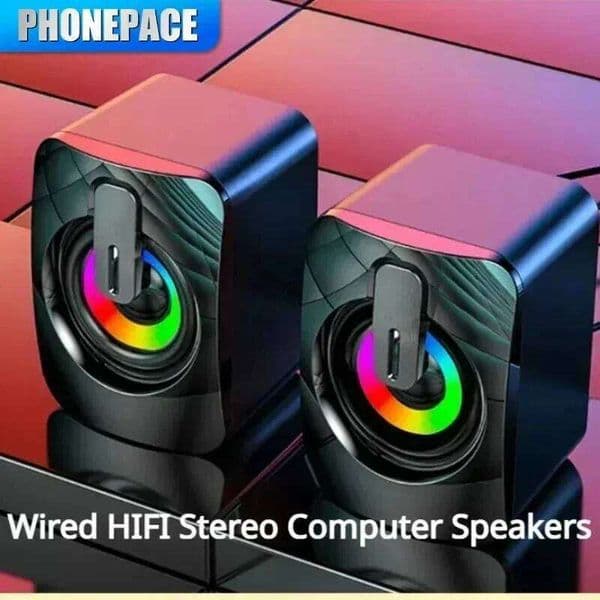 A computer with a microphone stereo 3.5mm AUX speaker home office PC speakers, suitable for MacBook desktop laptop s