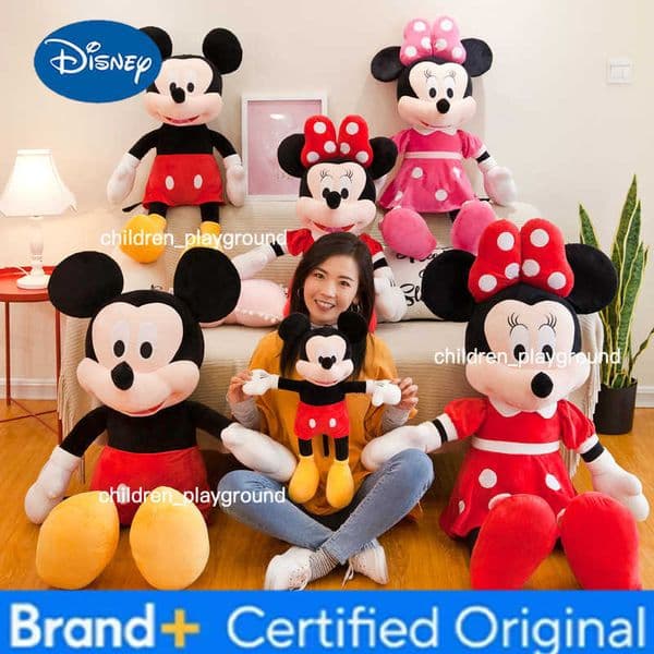 Disney 40-100cm Stuffed MickeyMinnie Mouse Plush Toy Soft Mickey Minnie Dolls Cushion Pillow Birthday Wedding Gifts for Kids Children H260427