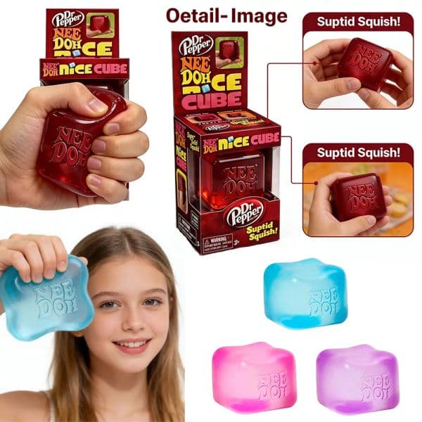 2026 Needoh Nice Fuzz Ball Stress Reliever Fidget Tool Anxiety & Focus Desk Sensory Cube Squeeze Toy For Adults Kids Free Shipping