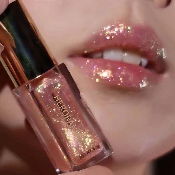 Herorange Starlight Radiant Lip Gloss Pearlescent Fine Shimmer Long-Lasting izing Non-Fading Non-Sticky Clear Watery Lip Glaze 260424