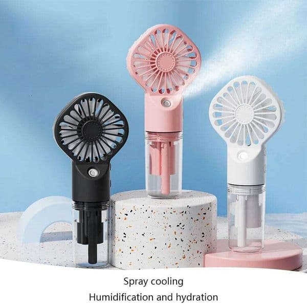 Handheld Mini Air Conditioner USB Rechargeable Portable Mist Cooler Cooling Spray Humidifier Fan for Home/Office/Dorm