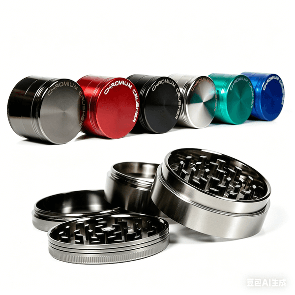 Wholesale CHROMIUM CRUSHER Herb Grinders Smoking With Unique Logo Multi Colors 4 Specifications Zinc Alloy meal tobacco grinder For Glass Bongs