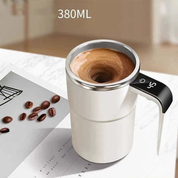 Luxury Designer Decor room Electric Coffee Mug Creative Stainless Steel Automatic Stirring Magnetic Self Mixing USB Rechargeable Cup For Jui 6 17