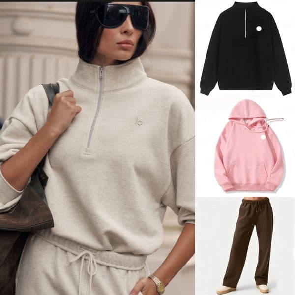 Women Men Accolade Quarter 1/4 Zip Pullover Sweatshirt Hoodie Crew Neck Jogger Straight Leg Sweatpants Set Sherpa Jacket Oversized Tee Shorts Yoga Streetwear