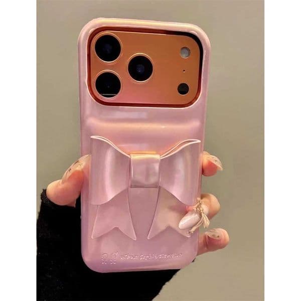 For iPhone 17 Pro Max INS Creative Glossy Soap Bow Phone Case For iPhone 16 15 13 14 12 Pro Max Candy Color Shockproof Cover T260424