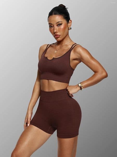 Active Sets 2 Pcs Women's Sportswear Set High-Waisted And Tight-Bellied Shorts Breathable Sexy Sports Vest Running Yoga Gym