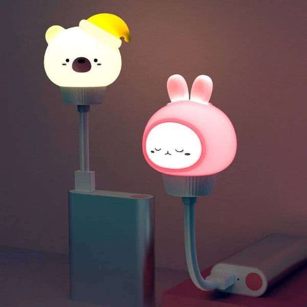 USB Light LED Cute Cartoon Night Bear Chick Kitten Remote Control for Baby Kid Bedroom Decoration Bedside Lamp