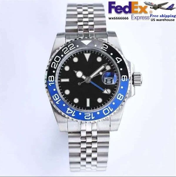 Brand Mens Watch 41mm Automatic Mechanical Movement Watches Stainless Steel sliding clasp Blue Black Ceramic Sapphire WristWatches Super luminous montre de luxe