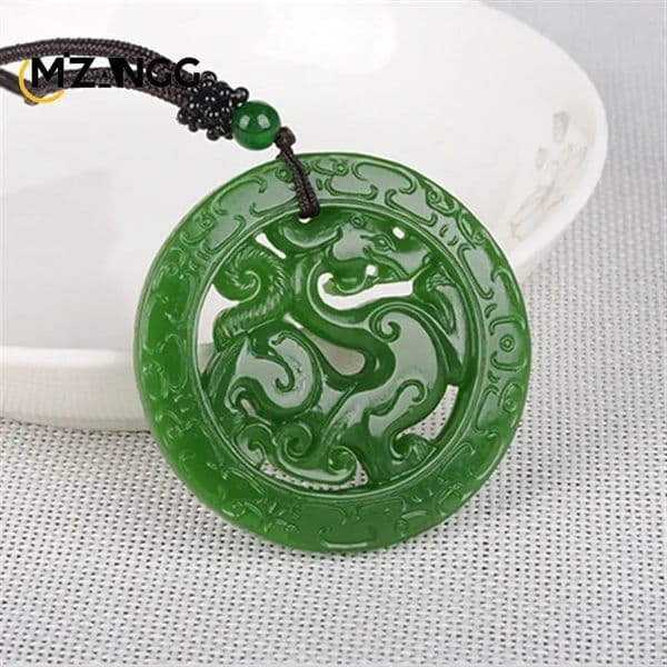 Natural Hetian Jasper Retro Dragon Jades Pendant Genuine Fine Carved Hollow Men Women Necklace Holiday Gift 260427
