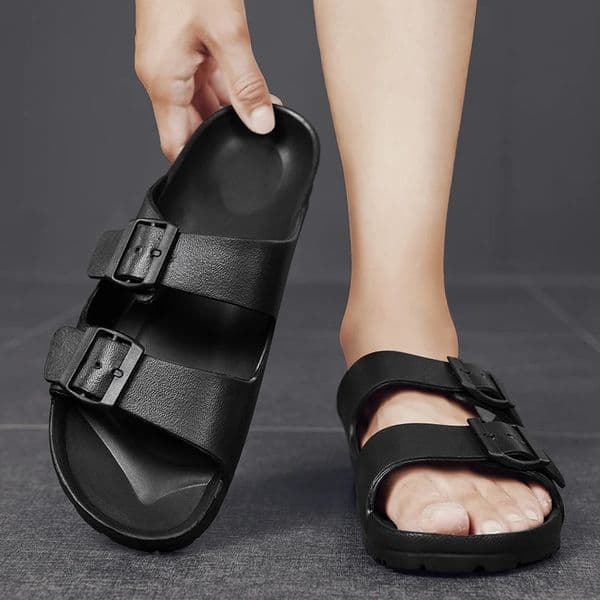 Mens straight line slippers plastic EVA onetime molding waterproof and wearresistant human functional learning sandals 260427