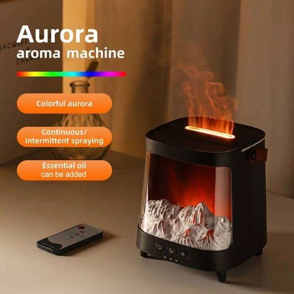 1PC Simulated Volcanic Desktop Humidifier 7-Colorful Flame Eruption Three-Level Timer Ideal For Hallowmas Decorate New Year Gift