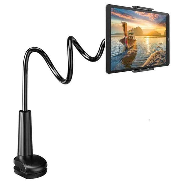 Tablet Holder Stand Bed Adjustable Flexible Arm Tablets Mount Clamp on Table For iPad Air Mini Or Other 4.7-10.5" Devices