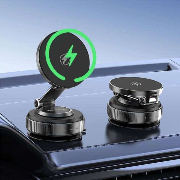 Magnetic Wireless Charger Holder Vacuum Phone Stand for Magsafe iPhone 16-12 Pro Max 360° Adjustable Suction Cup Car Dashboard