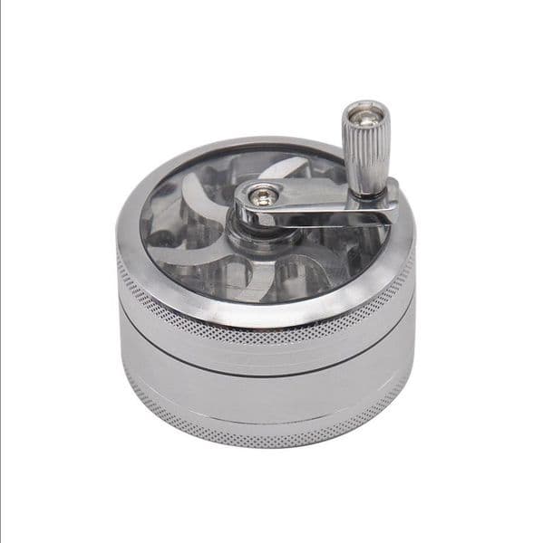 Smoking pipes New personalized 63mm layer hand cranked aluminum alloy smoke grinder practical wheel