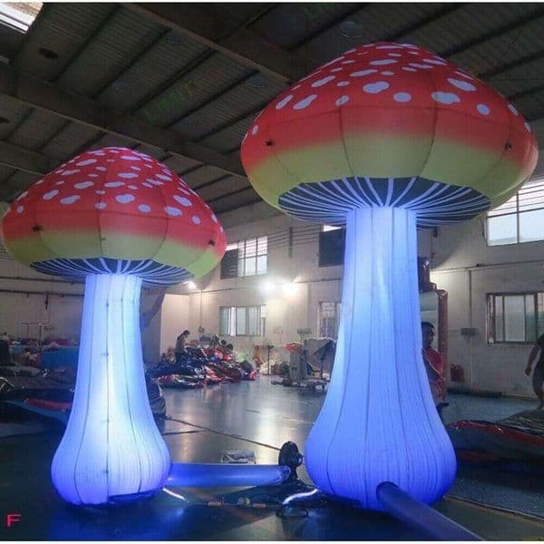3mh Wholesale Giant Inflatable Mushroom Decoration With LED Light For Outdoor Activities And Party Events
