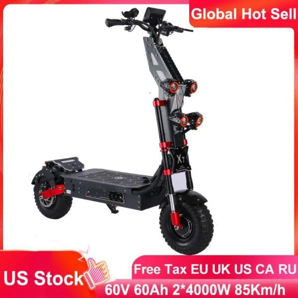 2026 newest US Stock OBARTER X7 14inch scooter 60V 60Ah Dual Motor 8000W Top Speed 85km/h Powerful Adults Electric Scooter Hydraulic Shock Absorption