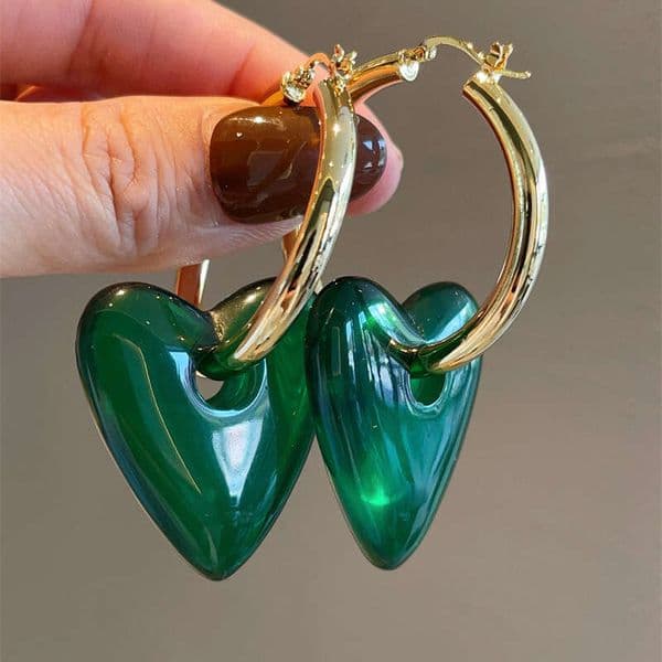 Two Ways Wear: European And American Style 925 Silver Needle New Crystal Earrings, Exaggerated Design To Make The Face Look Slim, Women's Heart-Shaped Earrings