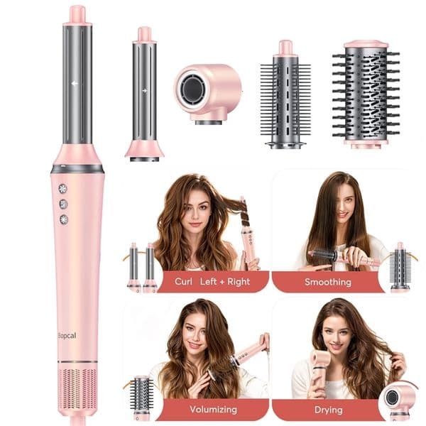 Bopcal 5 In 1 Hair Dryer Air Comb Electric Hair Curling Iron 1200W High Speed Blower Multifunctional Styling Tools Hairdryer 260424