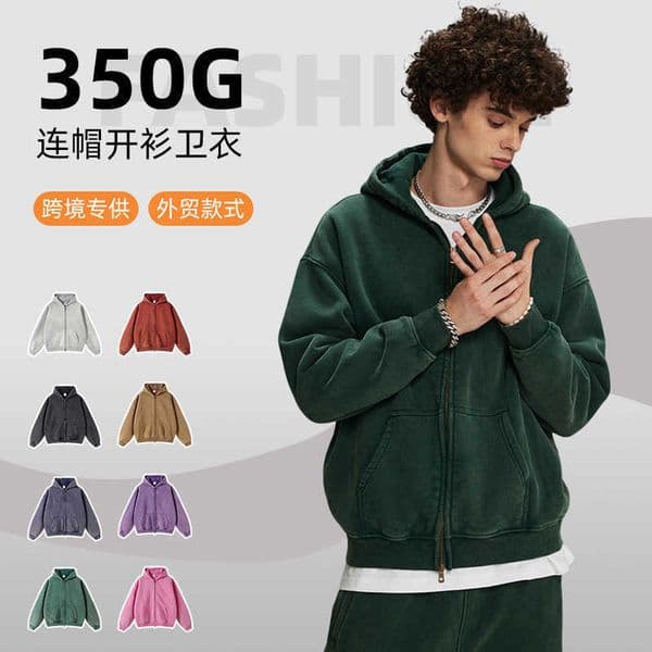 400G European size hoodie trendy brand mens high-end cotton terry American style hoodie autumn and winter mens jacket L260427