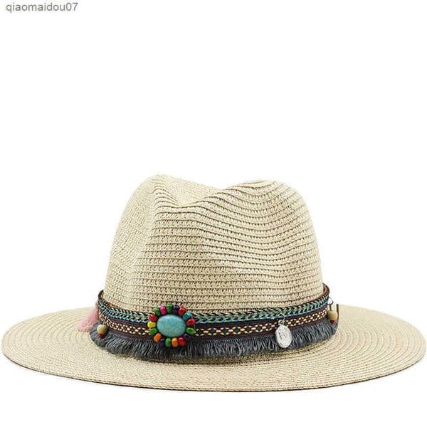 Summer Beach Hat Men and Women Couple Denim Visor Sun Hat Minority Style Denim Straw Hat L260427