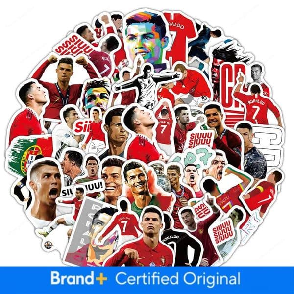 10/60Pcs Cr7 Stickers Cartoon Football Sticker Sports Graffiti Kids Toys Fans Gift Decoration Fridge Laptop Guitar Bike Decals